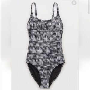 Aerie Jacquard Crossback One Piece Swimsuit